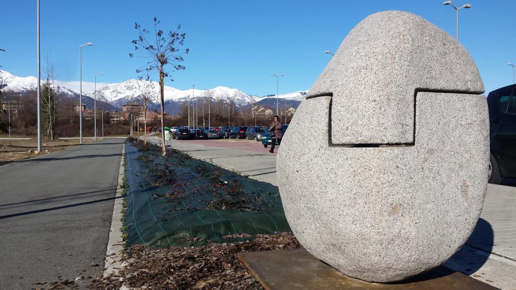 Ramella Graniti Monument Laying the first stone.