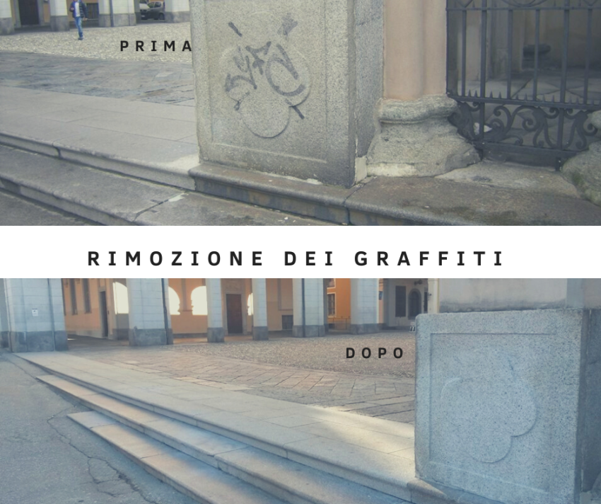 Ramella Graniti RIMOZIONE DEI GRAFFITI PRIMA - DOPO